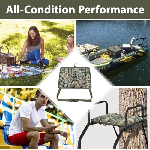 ANGAR Hunting Seat Cushions, Silent Memory Foam Camouflage Tree Stand Pad - Variation 1