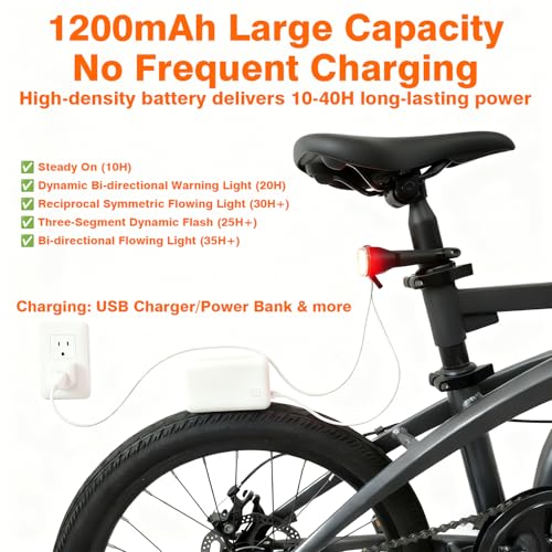 POSIKO Smart Bike Tail Light with Wireless Turn Signals, IP65, USB-C Rechargeable
