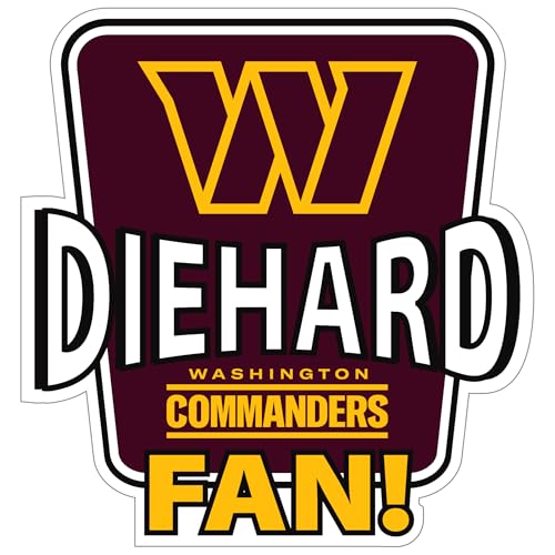 Washington Commanders Die-Hard Fan Auto Decal, 6.75-Inch Vinyl Sticker