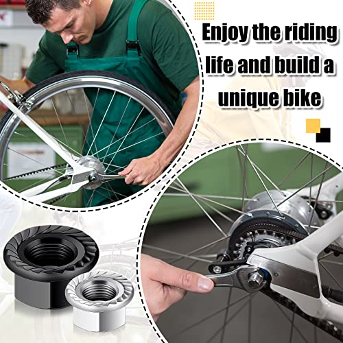 Bike Wheel Axle Nuts & Safety Washers - 12 Piece Set, 3 Sizes