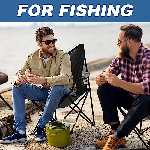 WEIDIORME 2-Pack Black Lightweight Folding Camping Chairs for Adults & Teens - Small Size, Portable, Compact with Carry Bags