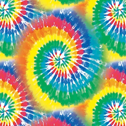 Augisteen 4-Pack Rainbow Tie-Dye Plastic Tablecloths 54x108 Inches for 60s Hippie Party