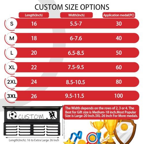 Non-Slip Medal and Trophy Display Shelf with Hooks - 16"