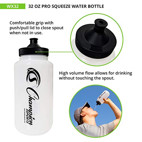 Squeeze Water Bottle - 32 Oz Durable Sports Hydration Bottle