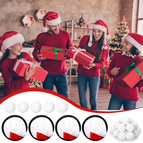 Santa Pants Snowball Fight Toss Game Set - Red & White (4 pants, 20 snowballs)