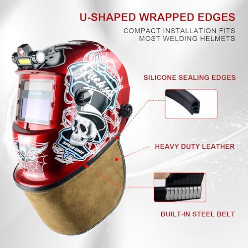 TRQWH Welding Helmet Bib Cover Extended Split Wrap-Around Helmet Back Cover with Press Fit Seal, for Most Welding Helmets (TRQ-WHNPWB)