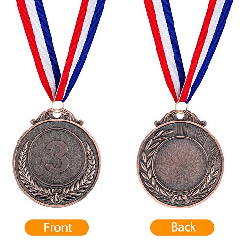 Gold, Silver, Bronze Award Medals with Neck Ribbon - 2 Inch