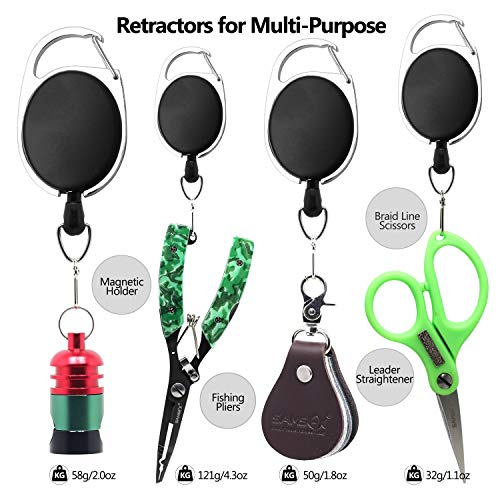 Fly Fishing Zinger Retractor with 24" Nylon Cord - 3pcs