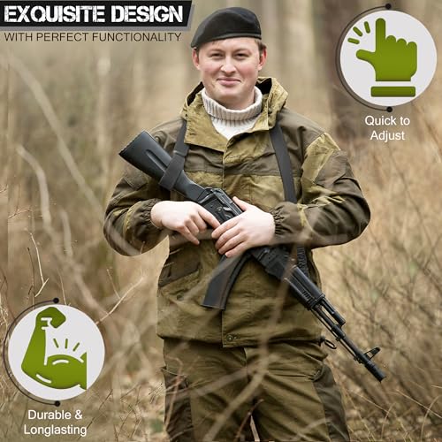 Adjustable Two Point Sling - Durable Nylon Rope for Rifle - Black