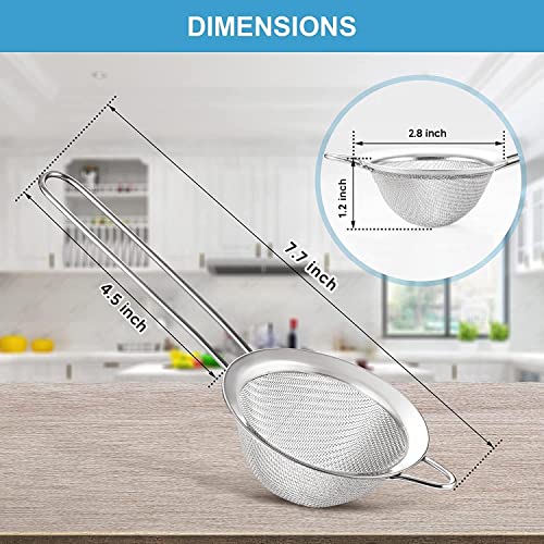 Fine Mesh Strainer - 2.8 Inch for Tea, Coffee, and Food