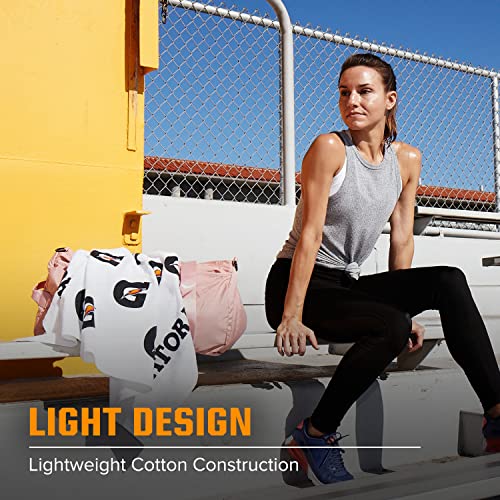 Lightweight Cotton Gatorade Sideline Towel - Bi-Color, White, Small