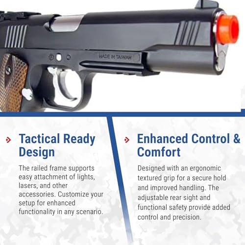 CO2 Airsoft Pistol - Full Metal 500 FPS M1911 Handgun