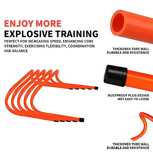 12 Durable Agility Training Hurdles with 10 Marker Cones Set