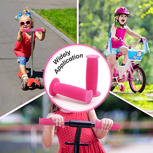 Kids Bike Grips - Soft Rubber Handlebar Grips for BMX & Toddler Bikes - Pink