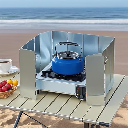 Foldable Aluminum Camping Stove Windscreen - 12 Plates