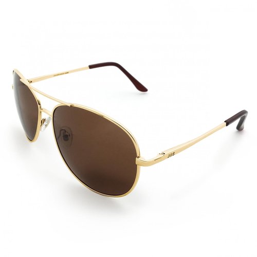 J+S Premium Military Style Classic Aviator Sunglasses, Polarized, 100% UV protection for Boys Girls (Small Frame - Gold Frame/Brown Lens)