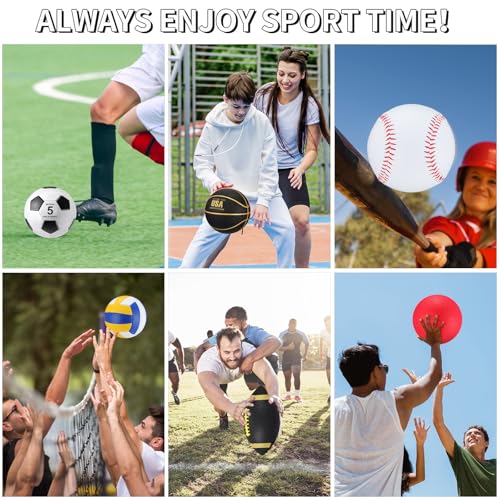 Libima 6 Pcs Sport Ball Set – Mixed Official Sizes for Teen & Adults, Includes Pump & Bag