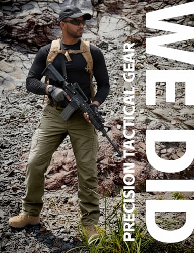 IDOGEAR Men's Ripstop Tactical Cargo Pants - Lightweight Stretch, Ranger Green, 32W x 30L