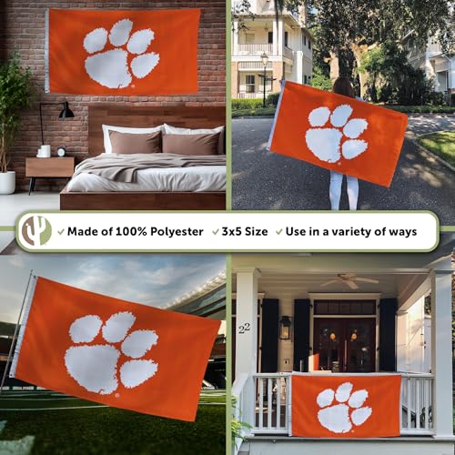Clemson University Tigers Flag - 3x5 Ft Orange Single-Sided