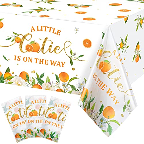 Little Cutie Tablecloths - Orange Fruit Design, 3 Pack