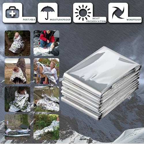 Emergency Thermal Mylar Blanket - Silver (6 Pack) - Survival Gear
