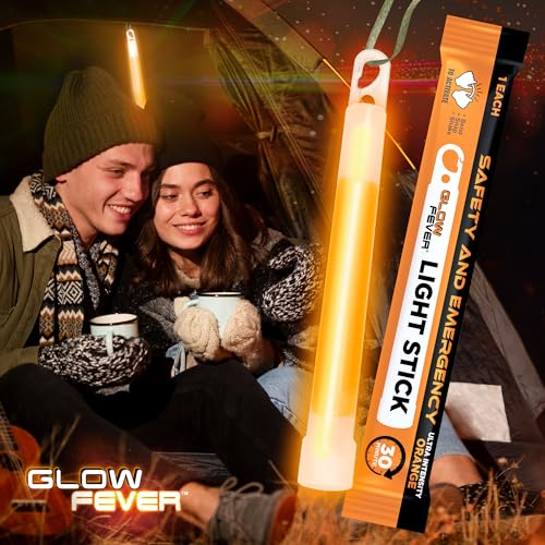 Emergency Safety Glow Sticks - Ultra Orange, 10PCS, 30 Minutes Duration