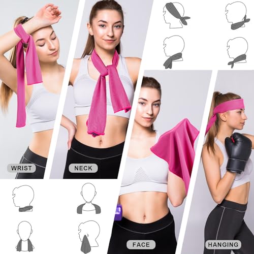 4 Pack Cooling Towel (40"x12"), Soft Breathable Chilly Towel, Ice