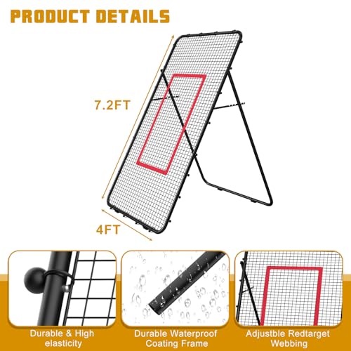 Adjustable 7x4 FT Volleyball Rebounder Net for Training