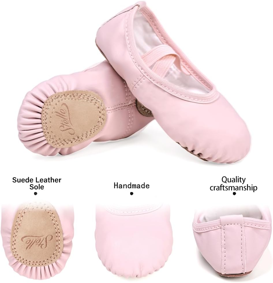 Stelle Ballet Shoes - Soft Leather Toddler Ballet Slippers for Girls & Boys | Sizes Available
