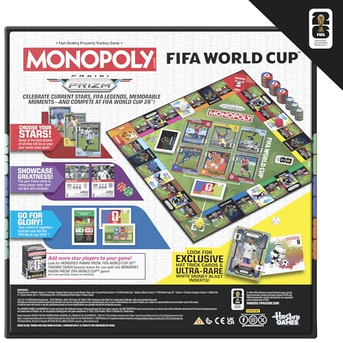 Monopoly Panini Prizm FIFA World Cup Board Game with Trading Cards