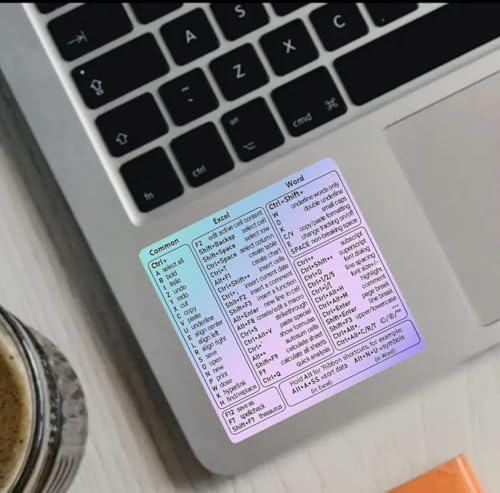 Keyboard Shortcut Stickers for Windows & Mac - Waterproof Vinyl