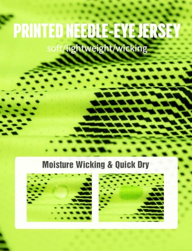 Zengjo Quick Dry Men’s Athletic T-Shirt - Neon Green, Medium, Moisture Wicking
