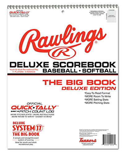 Deluxe System Baseball/Softball Scorebook - Extra-Large 11"x14"