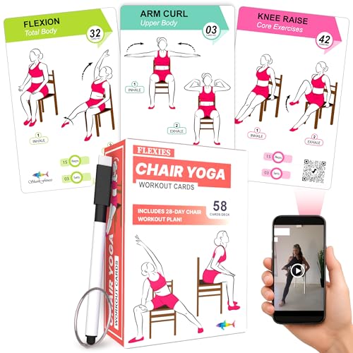Chair Yoga Workout Cards - 58 Seated Exercises for Seniors