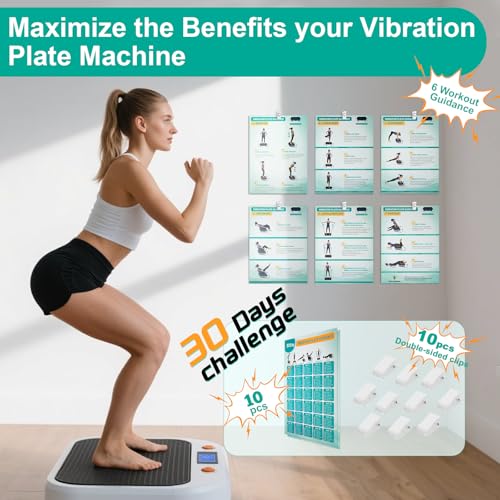 Green Vibration Plate Exercise Poster with Guidance & Workout Planner - All-in-One Home Fitness Chart