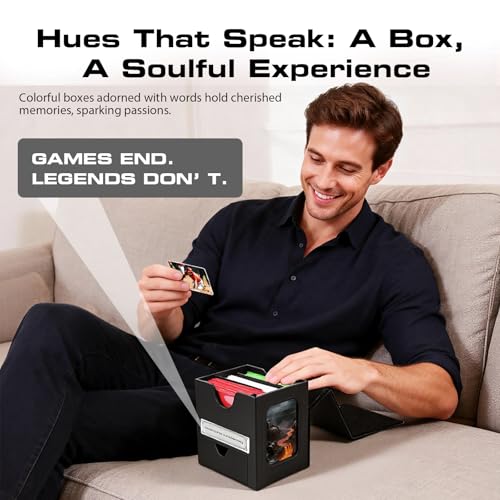 MAKHISTORY Black Patented Commander MTG DekBox with Dice Tray & Card Holder
