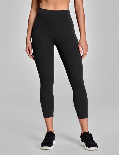 HeyNuts Workout Pro Capri Leggings for Women, Tummy Control High Waisted Compression Leggings Buttery Soft Running 3/4 Cropped Yoga Pants 21" Black M(8/10)