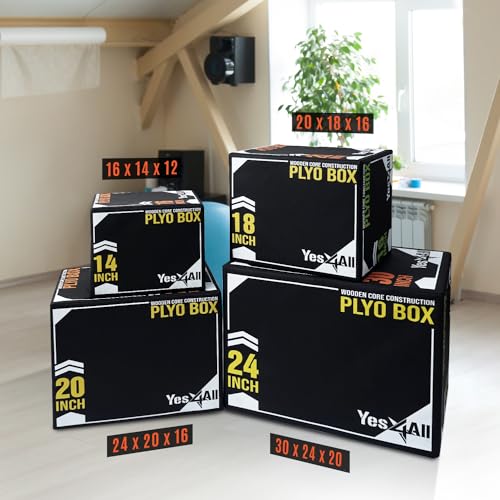 3-in-1 Soft-Padded Plyo Box - 16" x 14" x 12" - Black