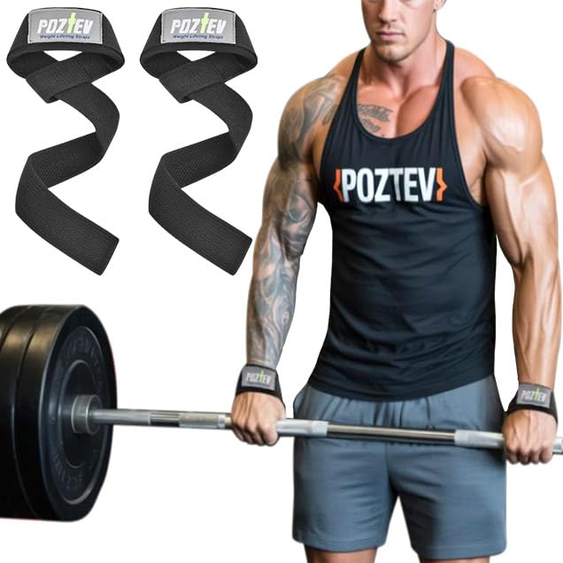 Heavy-Duty Lifting Straps for Weightlifting & Deadlifts - 18" Cotton with Neoprene Padding (Pair)