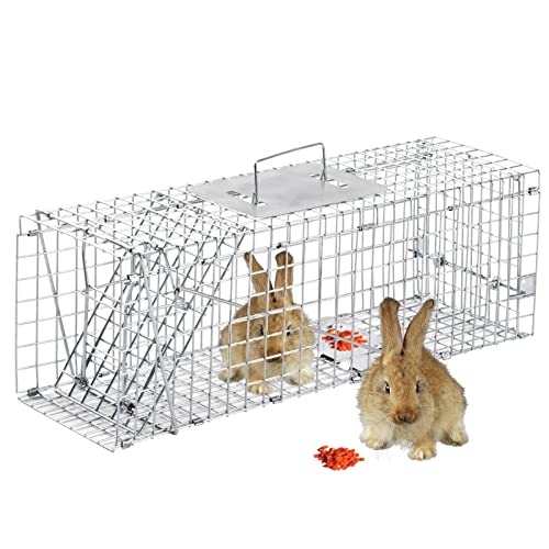 24 Inch Live Animal Trap - Durable Galvanized Steel, Easy Setup, Compact 24x7x8 Inches