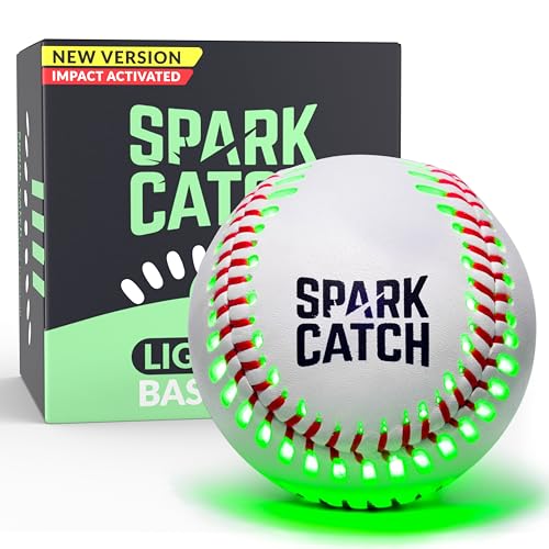 SPARK CATCH Glow in The Dark Baseball - Neon Green Impact Light-Up Ball