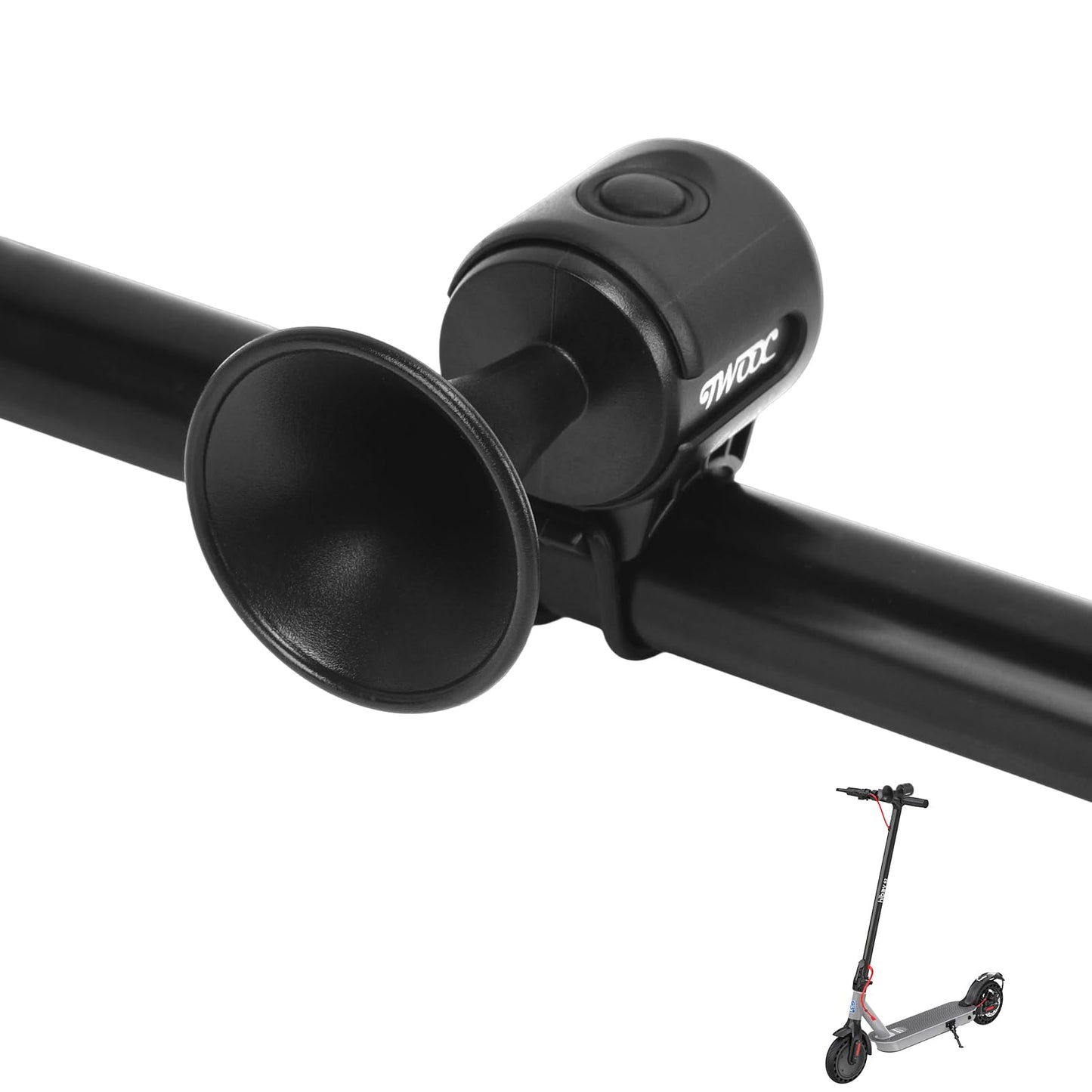 Scooter Horn,120DB Loud Scooter Horn Powered by 3V Celll Battery, Applies to 22.2-32mm Handlebars, Suitable for Scooters and Bikes, Bike Horn for Adults, Scooter Bell, Electric Scooter Accessories