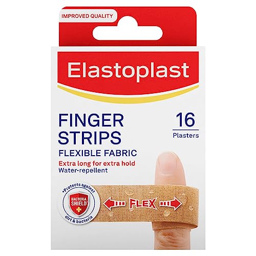 Extra Flexible Finger Strip Plasters - 16 Count, Waterproof Fabric
