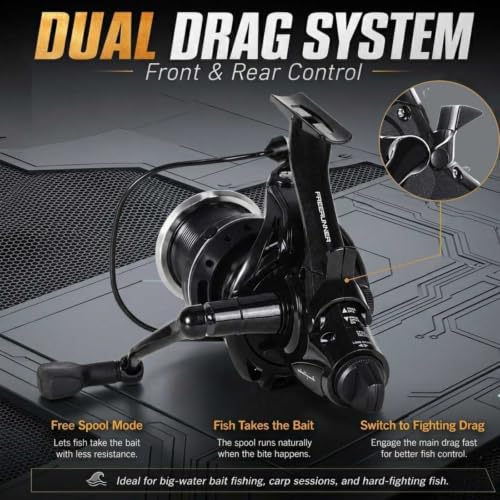 SAMOLLA Heavy Duty Saltwater Spinning Reel 55LB Max Drag 6+1 Bearings, CNC Metal Body, High Speed Gear Ratio 4.1:1, 8000-12000 Series