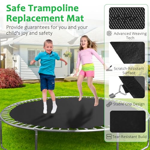 Heavy-Duty Replacement Trampoline Mat - UV-Resistant, 14FT, 150" Diameter, 72 V-Rings