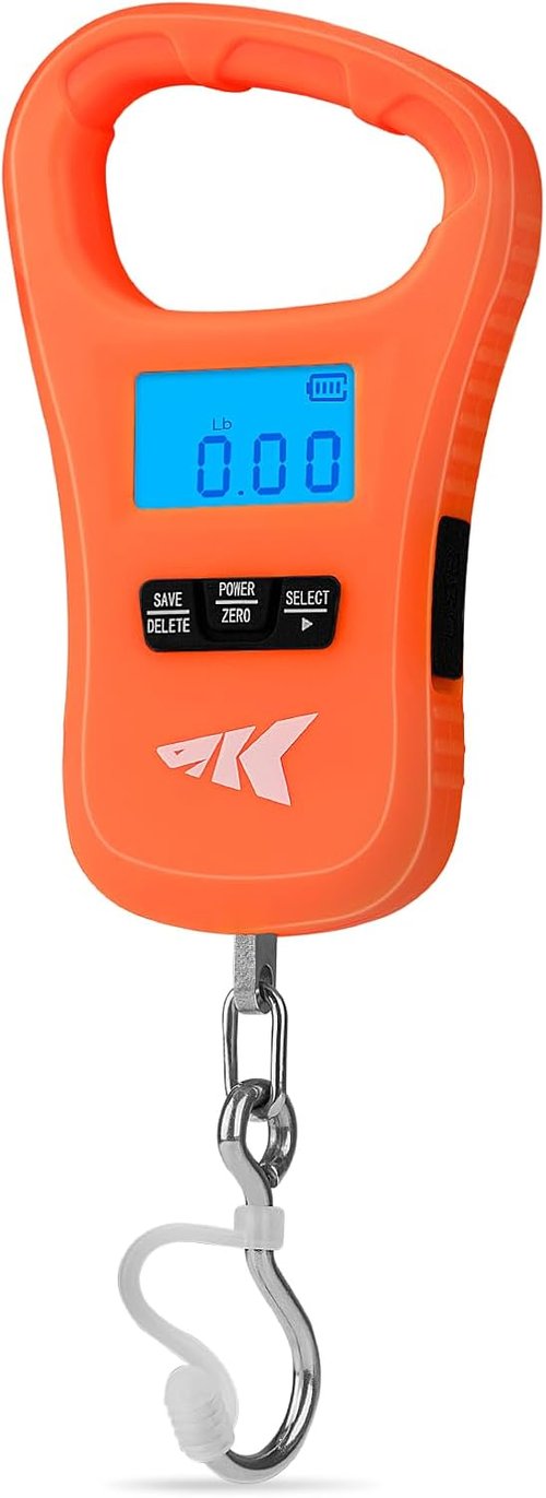 KastKing ToughTide Fishing Scale - Ultra-Thin Digital Design, 65lb Capacity, USB Charging, LCD Display