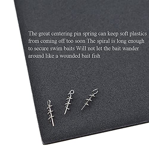 14mm Centering Pin Spring Twist Lock Fishing Screw Worm Hook - 100 Pcs