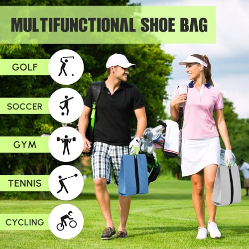 Vincreem 2 Pack Smell Proof Shoe Bags for Travel - Gray & Blue, Waterproof & Odor Control