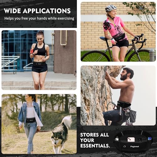 Slim Running Belt Fanny Pack - Waterproof & Reflective - Black