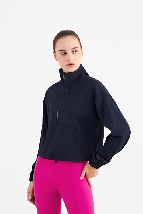 Altiland Half Zip Pullover | Cropped Jacket for Women - Long Sleeve Athletic Yoga Shirt